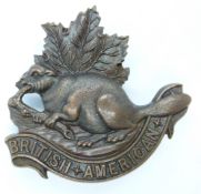 British Army King's Colonials North American Squadron metal hat badges