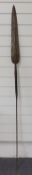 19th/20thC tribal African double ended lion spear with wide head, overall length 164cm width 8cm