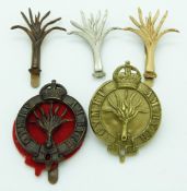British Army Welsh Guards metal forage and Puggaree hat badges
