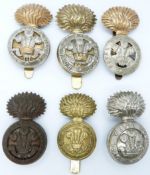 Six British Army Royal Welsh Fusiliers metal badges