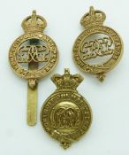 Two British Army Grenadier Guards other ranks Puggaree badges, together with a similar example,