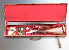 Joseph Bourne & Son 12 bore side by side shotgun with engraved  locks, trigger guard, underside, top