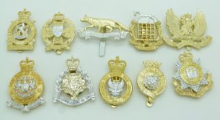 Ten British Army Yeomanry anodised cap badges including Berkshire and Westminster Dragoons, Duke
