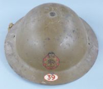 WWII National Fire Service helmet, dated to rim 1941 and with NFS and 39 decals to front