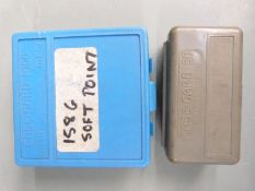 One-hundred-and-twenty .357 rifle cartridges together with 30 empty brass cases, in two plastic