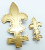 Two British Army Scout metal proficiency badges