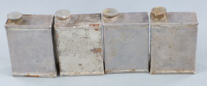 Four Vickers machine gun oil cans, three stamped S 251, each 11.3cm tall.