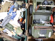 A collection of Action Man figures, vehicles, accessories and clothing.