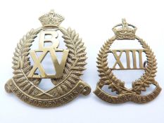 New Zealand Army WWI 15th Reinforcements B Company and 13th Reinforcements metal badges