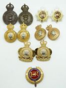 Eleven British Army metal collar badges for the Army Catering Corps and Royal Corps of Transport