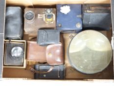 Cameras and lenses including Ross 5 inch F4 Air Ministry example, folding cameras, box cameras