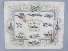 Alexander Henry paper gun case label 'Alexander Henry Gun Maker 8 South St Andrew Street