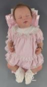 Ashton-Drake Galleries or similar silicone reborne baby doll, monogrammed to the back of the neck