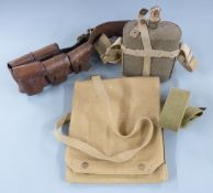 1944 military map case, water bottle and bandolier