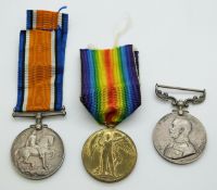 British Army WWI military medal trio awarded to 350067 Pte W Gallimore 1/9 Liverpool Regiment T.F.