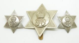 British Commonwealth Trinidad Volunteers Regiment cap and collar badge set, J.R Gaunt of London to