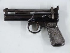 Webley Junior Mk.II .177 air pistol with named and chequered grips, serial number 37.
