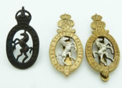 Three British Army, Army Remount Service metal badges