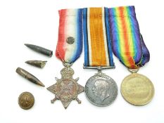 WWI medal trio awarded to 9847 Pte S Twissel 2/R W.Fus comprising Mons Star with rose to ribbon,