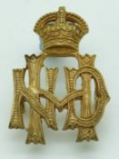 British Army North Devon Hussars officer's gilt cap badge, marked Lambournes Birmingham to reverse