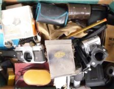 Quantity of cameras and accessories to include Canon FTb SLR body, Becoval vintage developing