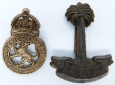 Army Cadet Force and Royal West African Frontier Force economy plastic badges
