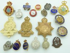 Small collection of Home Guard, Territorial Army, GCHQ, Chelsea Hospital etc badges, one by Gaunt