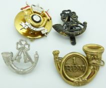 Four British Army London Volunteer Rifles, Light Infantry Brigade, Devon Militia, and King's Own