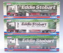 Three Corgi Hauliers of Renown limited edition diecast model Eddie Stobart lorries CC13415,