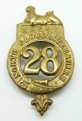 British Army 28th Regiment of Foot the North Gloucestershire Regiment brass Glengarry badge