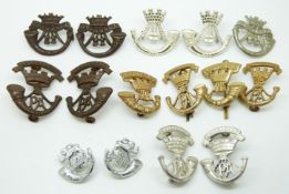 Fifteen British Army Light Infantry Regiments Cornwall Regiment, Somerset Light Infantry etc metal