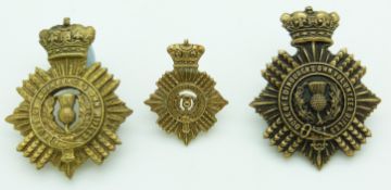 Three South Africa Duke of Edinburgh Own Volunteer Rifles metal badges