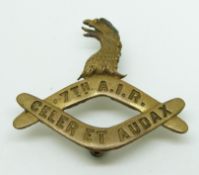 Australian Army 7th Australian Infantry Regiment metal hat badge
