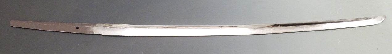 Late 16th/17thC Japanese Samurai Katana blade, signed Hizen Saga Ju Miwanuto Yoshifusia, blade