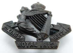 British Army 8th King's Own Royal Irish Hussars officer's metal cap badge