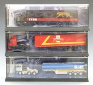 Three Corgi Modern Trucks 1:50 scale diecast model lorries Lynx Express 75001, Royal Mint 75502