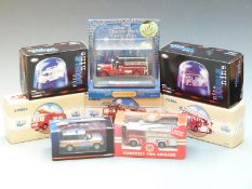 Eight Corgi and similar diecast model emergency vehicles including nine Double nine, Fire Service,