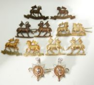 Twelve British Army The Queen's Regiment and The Queen's Royal West Surrey Regiment metal collar