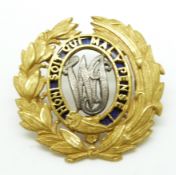 British Commonwealth West Indies Regiment officer's silver and gilt dress cap badge