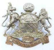 British Army Manchester Regiment 2nd Volunteer Battalion metal cap badge