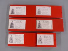 Six Mitrecap Miniatures 54mm scale white metal model kits comprising MA1, MA4e, MA4d, MA4b, MV9