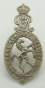 British Army, Army Remounts Service officer's white metal cap badge