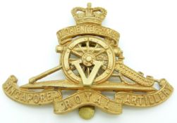 Singapore Volunteer Artillery metal cap badge by Gaunt