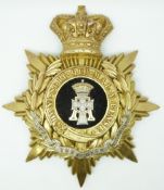 British Army Yorkshire Regiment officer's blue cloth helmet plate