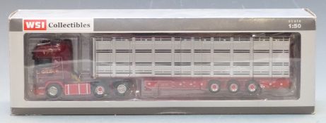 WSI Collectibles 1:50 scale diecast model Edward Gilder Scania R6 Topline 4x2 Livestock Trailer,