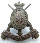 British Army 6th Dragoon Guards officer's bronze cap badge