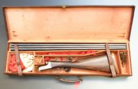 Agnew & Sons of Exeter 12 bore side by side shotgun with named locks, engraved lock, underside,