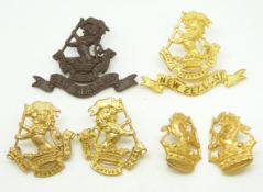 New Zealand Army Samoan Expeditionary Force officer's gilt cap and collar badges together with a