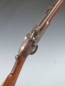 Westley Richards .450 percussion hammer action monkey-tail carbine rifle with named lock dated 1873,