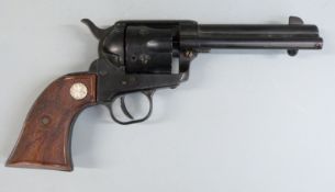Colt style blank firing six shot single action revolver with chequered grips, overall length 28.5cm.